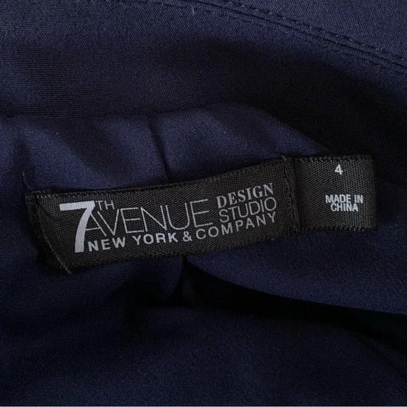 New York & Co Dark Blue Button Skirt Suit - Picture 10 of 15